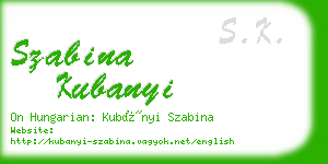 szabina kubanyi business card